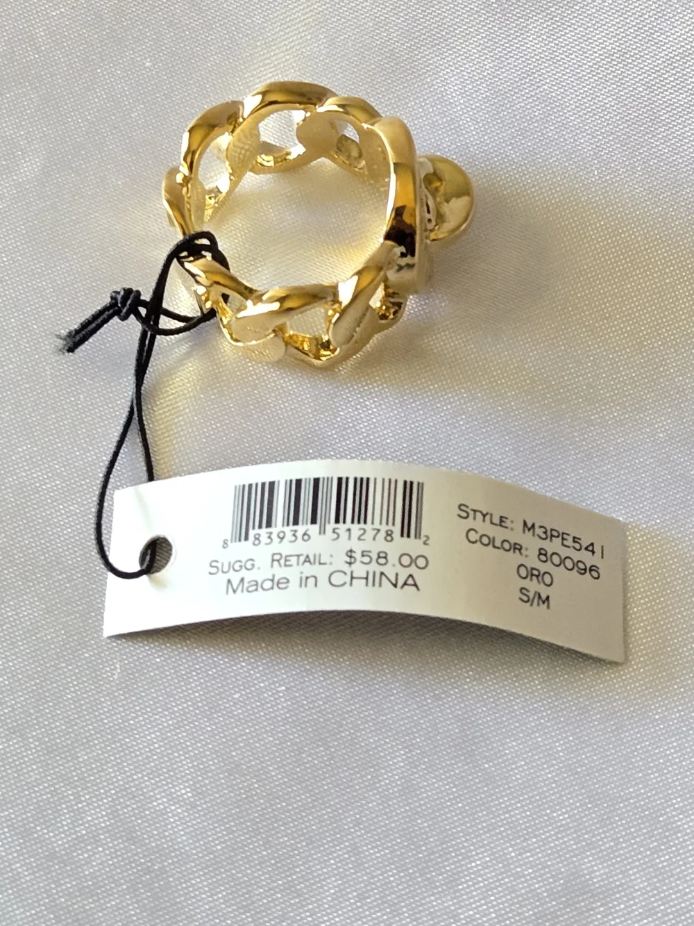 Marc Jacobs Gold Tone Braided Ring NWT Size 5 - Picture 3 of 7